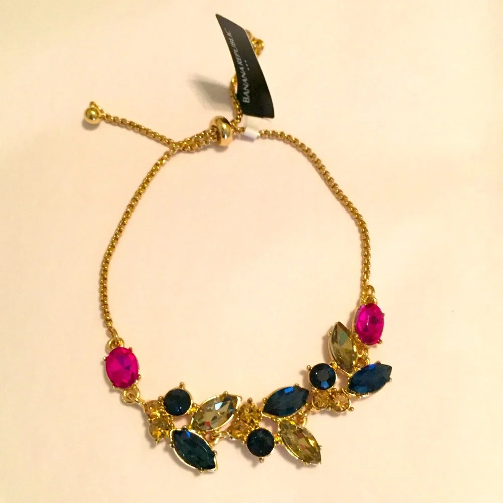 Banana Republic gemstone & gold tone bracelet
